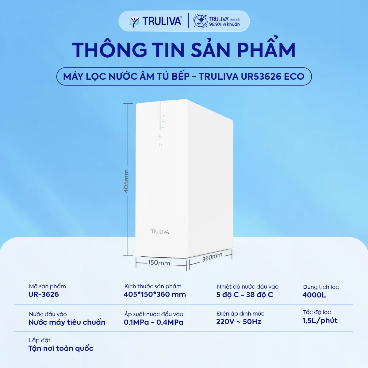 Máy lọc nước Truliva UR3626